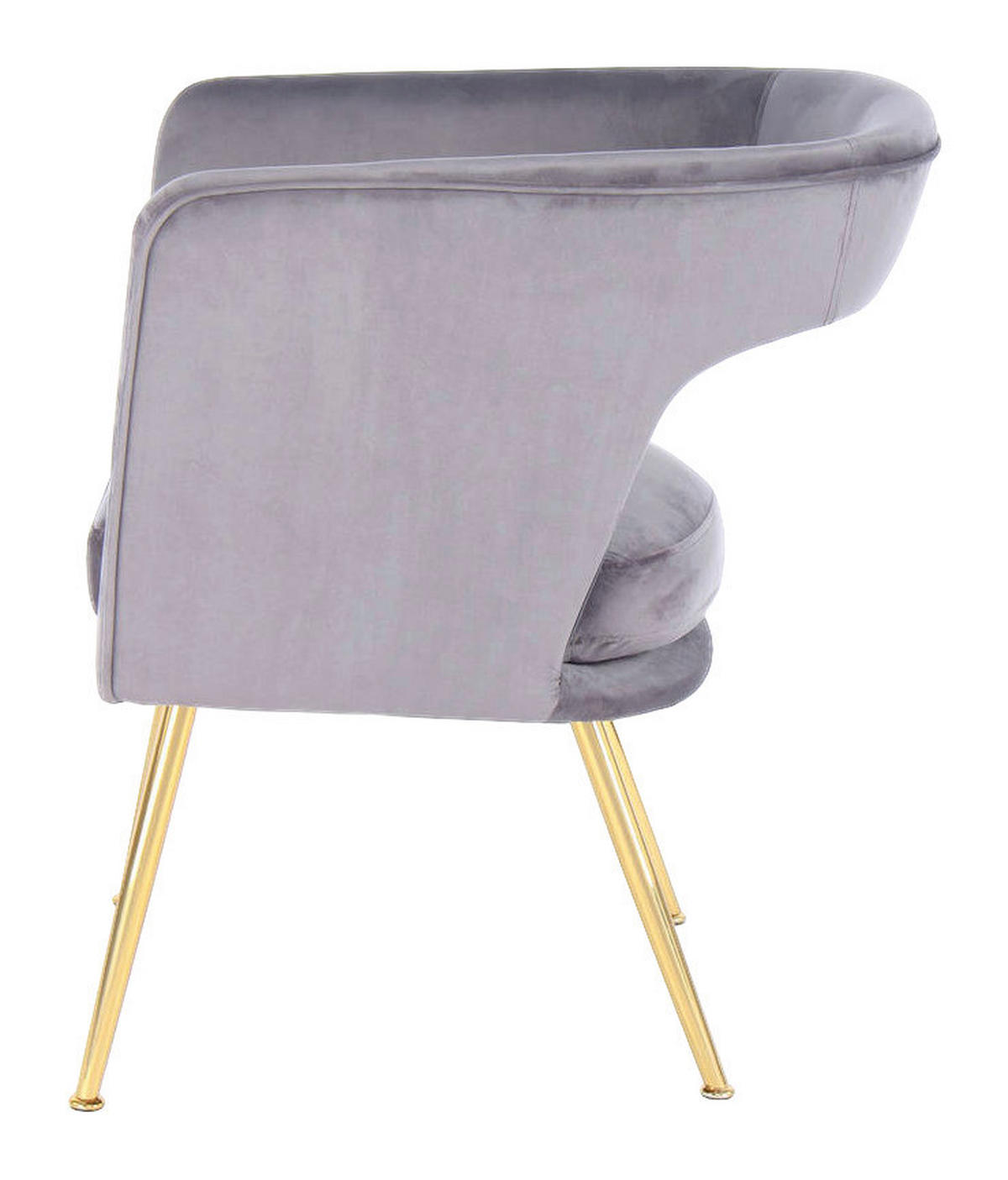 Stuhl Jolene 100 grau Microfaser Samt B/H/T: ca. 60x77x63 cm Jolene 100 - gold/grau (60,00/77,00/63,00cm) - 360 Living
