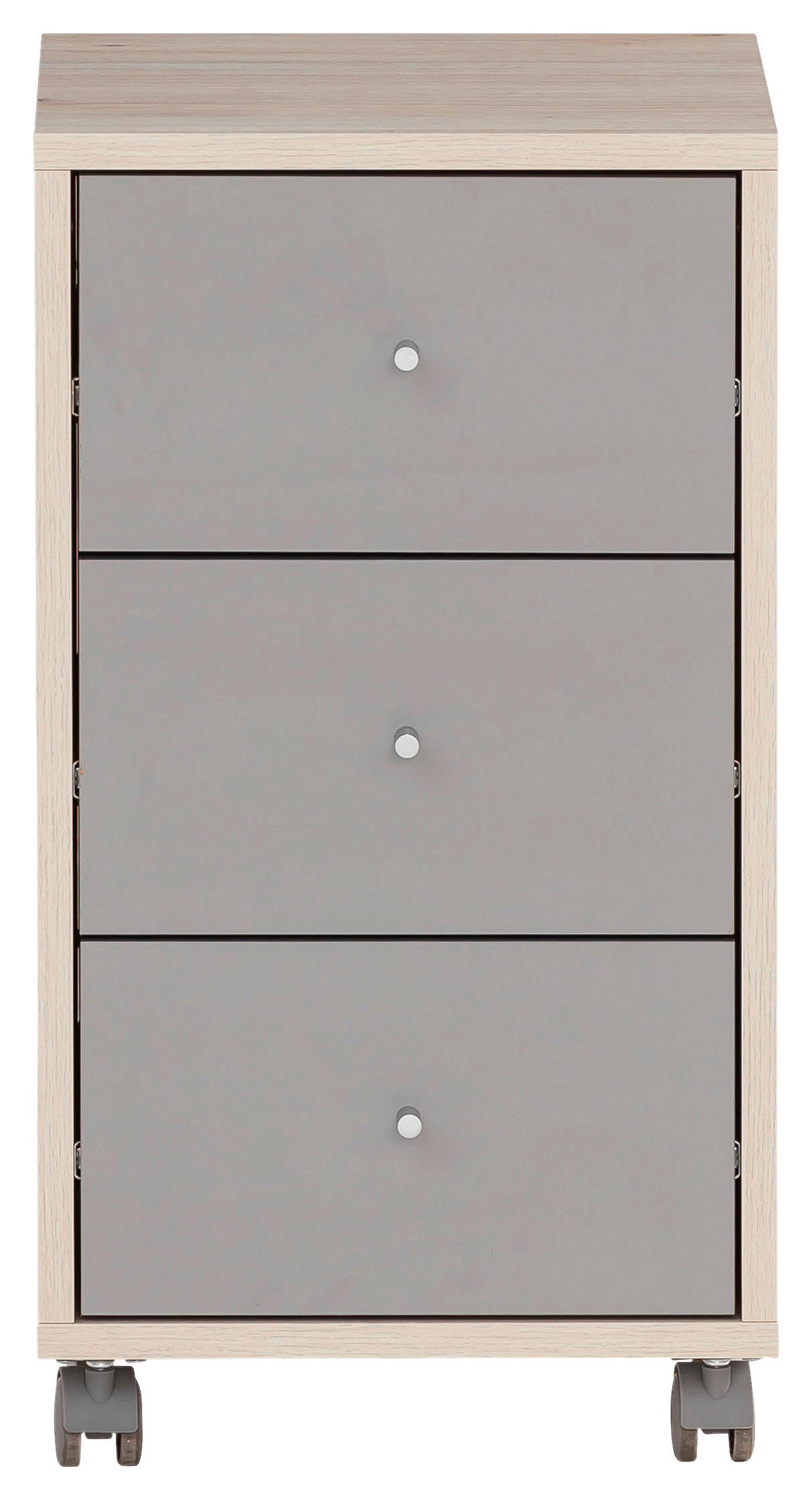 Rollcontainer Serie 400 Sandeiche Nachbildung grau B/H/T: ca. 32,6x59,7x39,1 cm Serie 400 - grau (32,60/59,70/39,10cm) - Möbelpartner