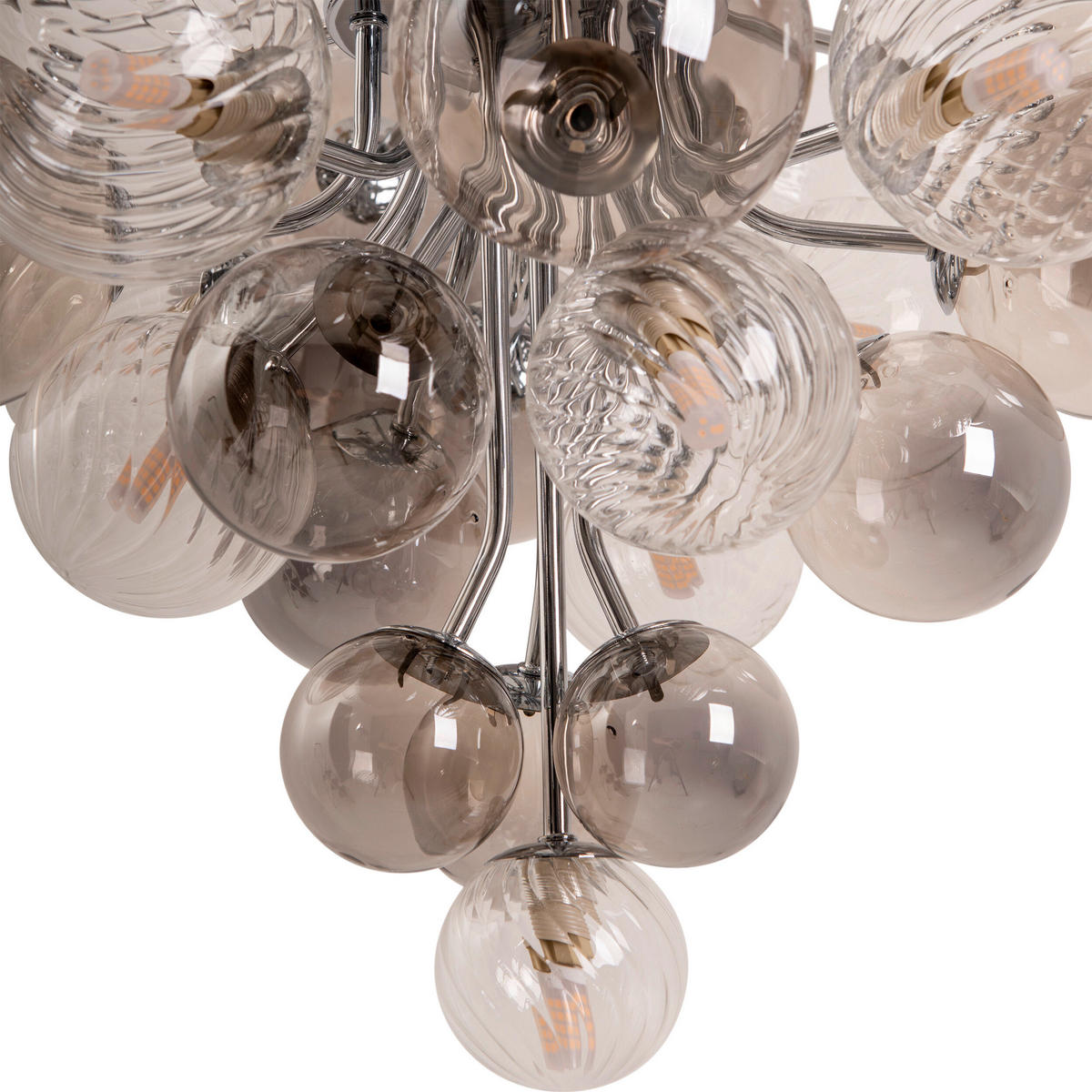 Näve Leuchten Pendelleuchte Chrom Metall Glas B/H/T/D: ca. 75x120x75x75 cm G9 20 Brennstellen SPHERE - Chrom (75,00/120,00/75,00cm) - Näve Leuchten