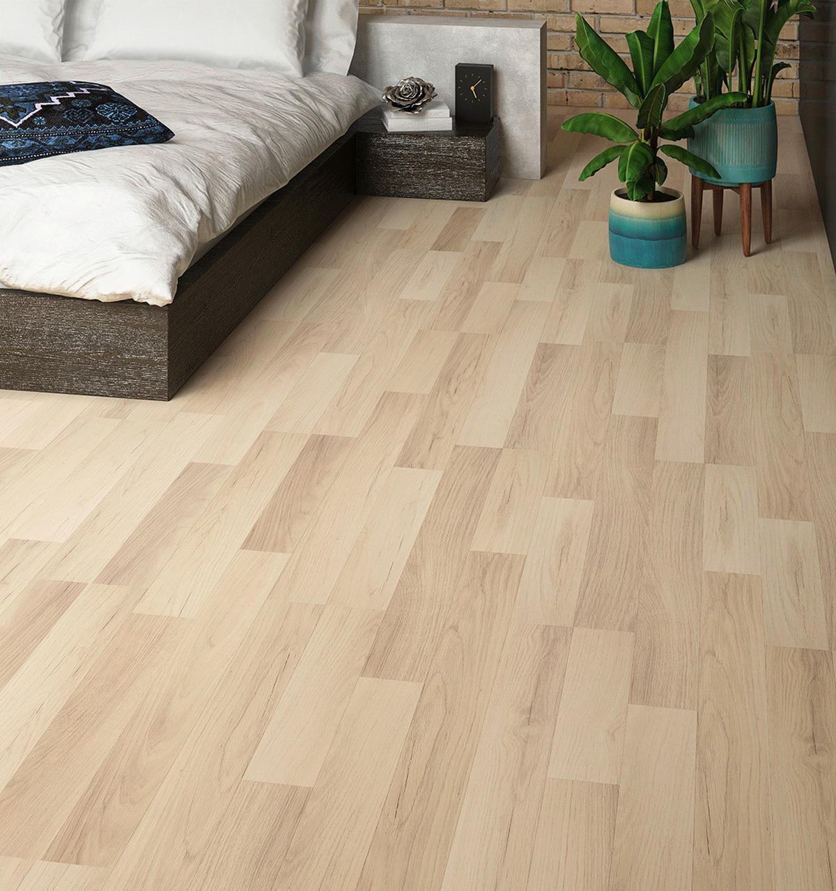 Laminatboden Eiche hell ca. 2,245 m² im Paket  B/L: ca. 19,4x128,6 cm pro Paket Eiche hell ca. 2,245 m² im Paket - beige/braun (19,40/128,60cm)