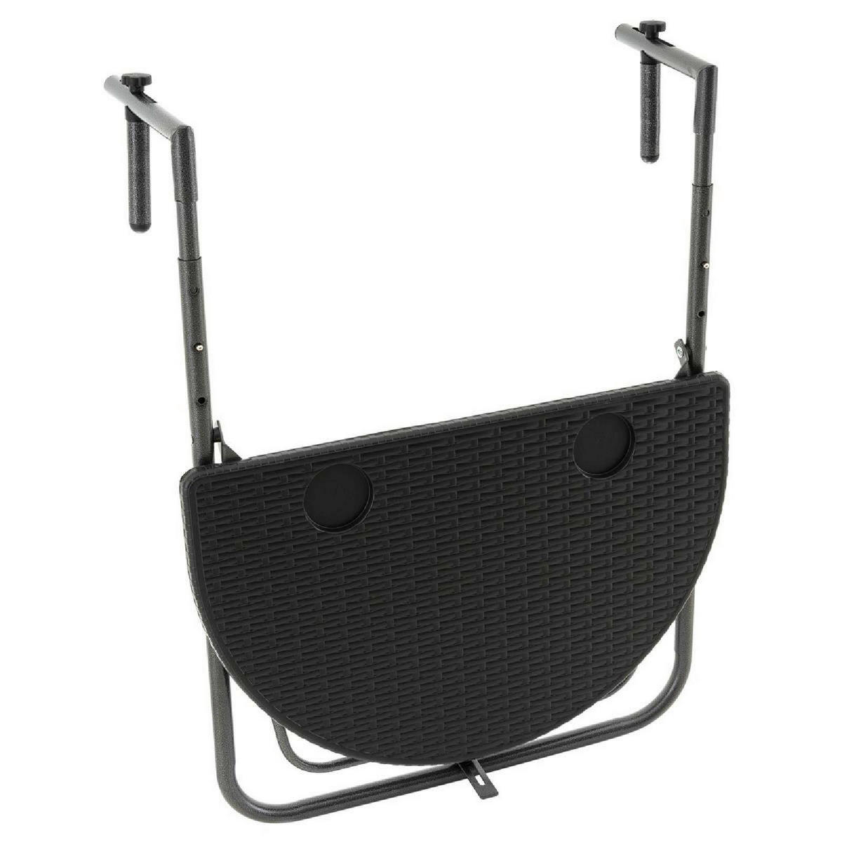 VCM Balkonhängetisch schwarz Polyrattan B/H/L: ca. 59x83x40 cm Balkonhängetisch - schwarz (40,00/59,00/83,00cm) - VCM