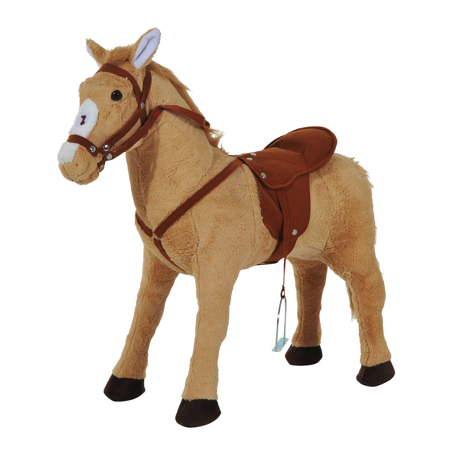 HOMCOM Kinder Schaukelwippe B/H/L: ca. 28x60x85 cm Kinderpferd - beige (85,00/28,00/60,00cm) - HOMCOM