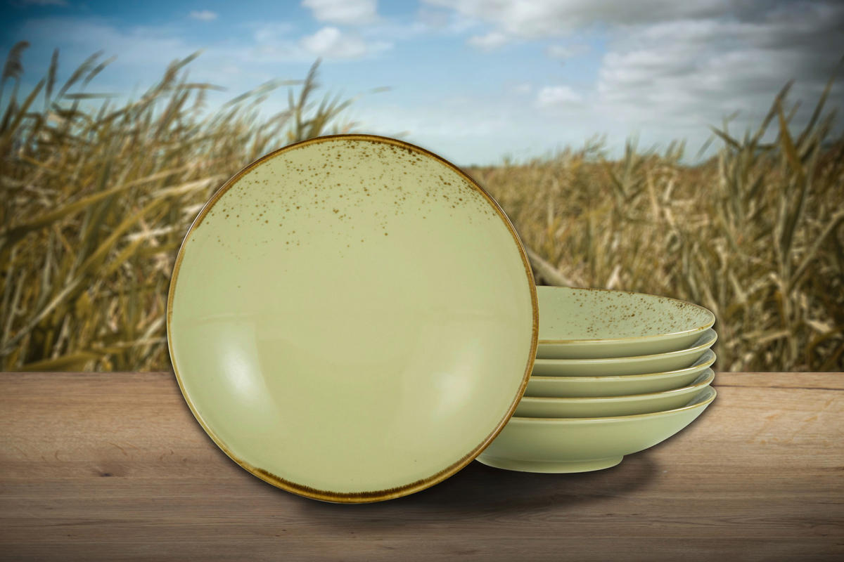 CreaTable Suppenteller NATURE COLLECTION sand Steinzeug D: ca. 22 cm NATURE COLLECTION - sand (22,00cm) - CreaTable
