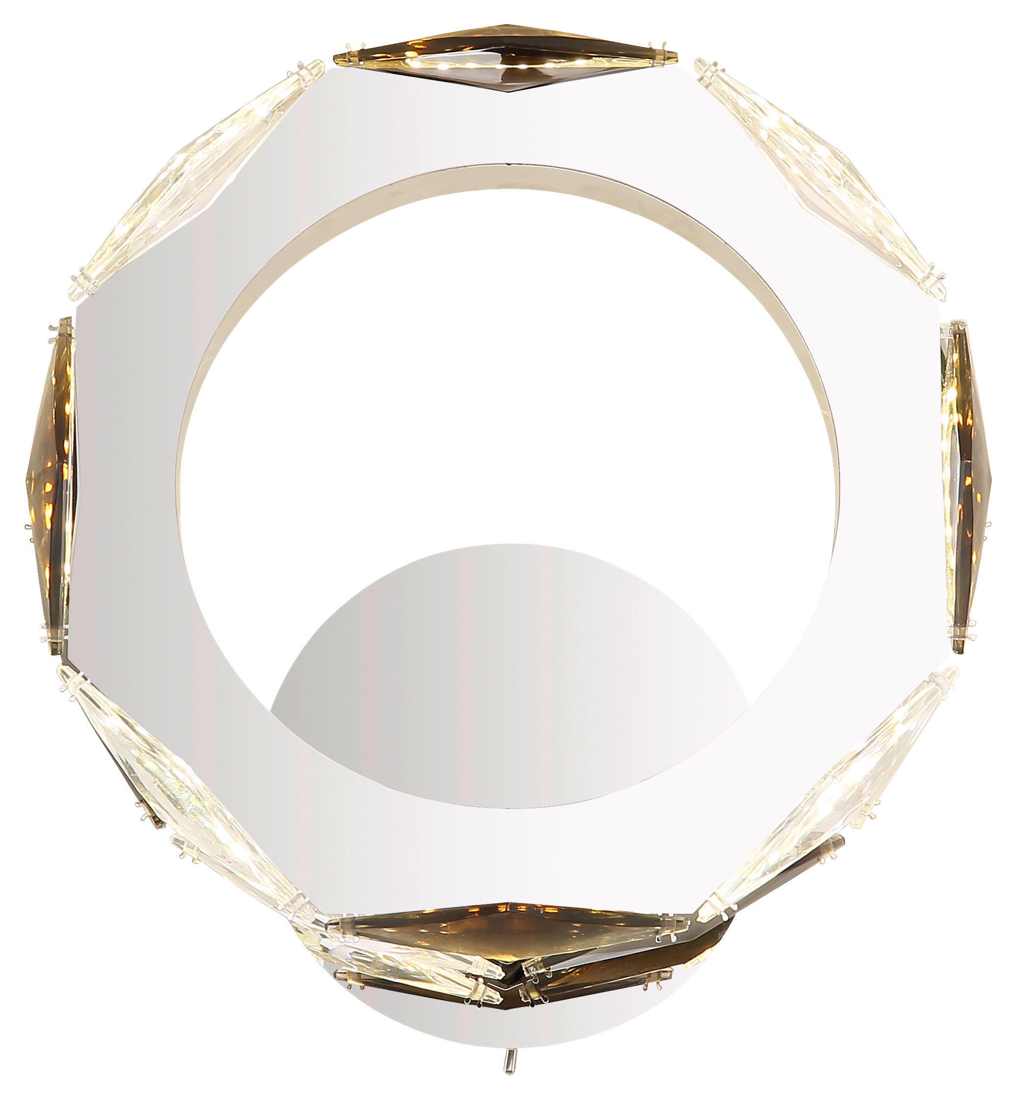GLOBO LED-Wandleuchte transparent Chrom Rauch Acryl Metall B/H: ca. 24x25,5 cm KARILION - Rauch/Chrom (24,00/25,50cm) - GLOBO