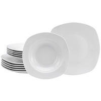 CreaTable Tafelservice Amelie weiß Porzellan 12 tlg. Amelie - weiß (0,00cm) - CreaTable
