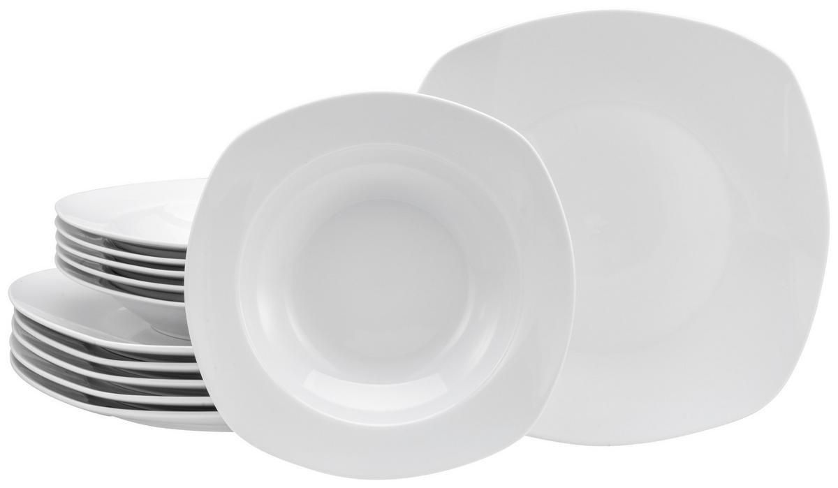 CreaTable Tafelservice Amelie weiß Porzellan 12 tlg. Amelie - weiß (0,00cm) - CreaTable