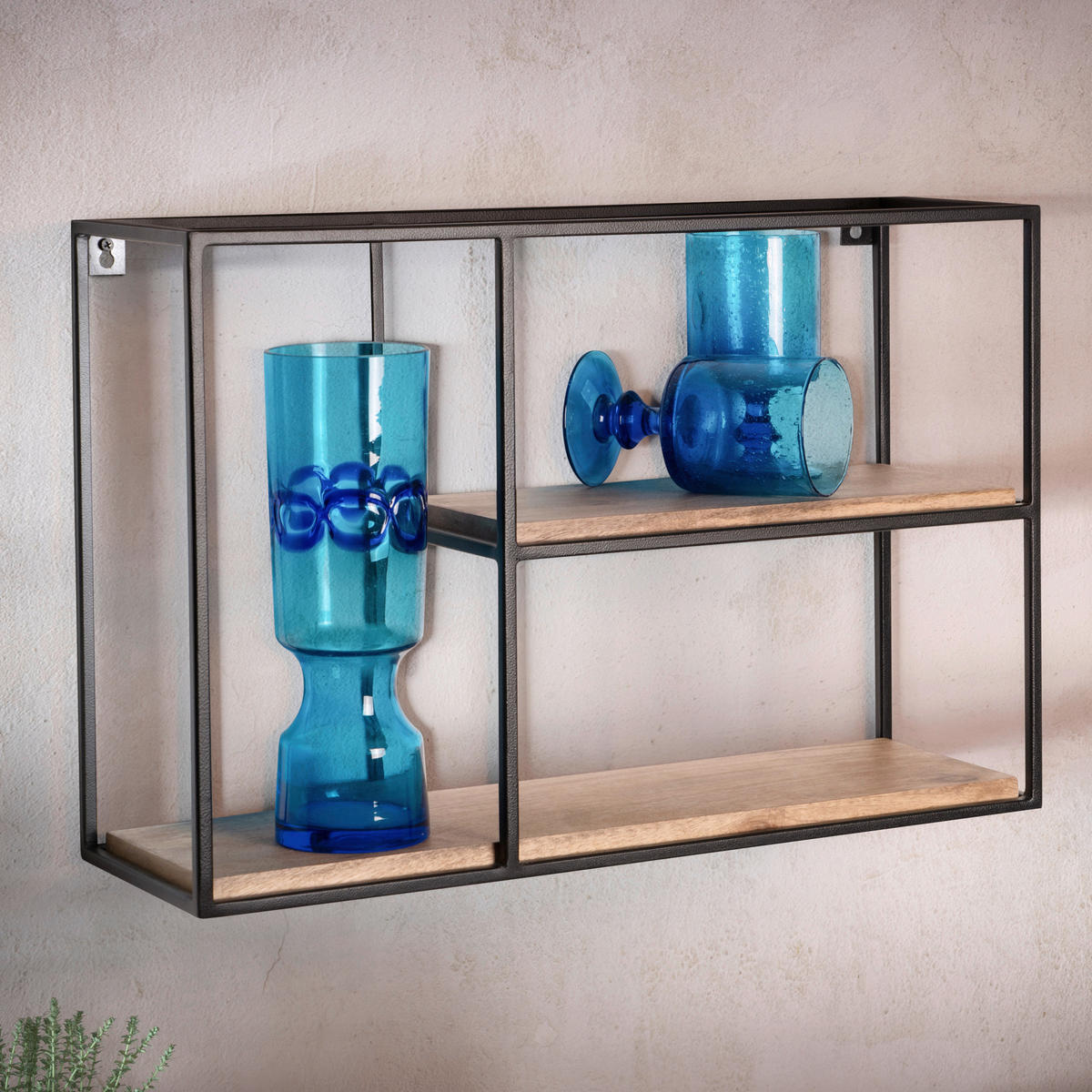 Wandregal schwarz B/H/T: ca. 60x40x18 cm Wandregal - schwarz (60,00/40,00/18,00cm) - Wohnling
