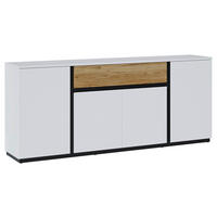 Sideboard Novena weiß Eiche Catania Nachbildung schwarz matt B/H/T: ca. 209x87x40 cm Novena - weiß/schwarz (209,00/87,00/40,00cm)