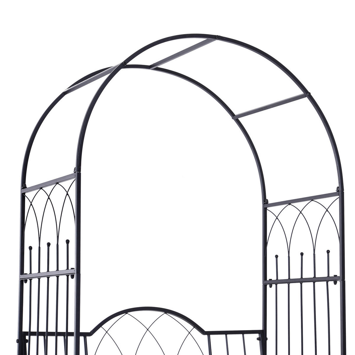 Outsunny Bank schwarz Metall B/H/T: ca. 115x203x59 cm Bank - schwarz (115,00/203,00/59,00cm) - Outsunny