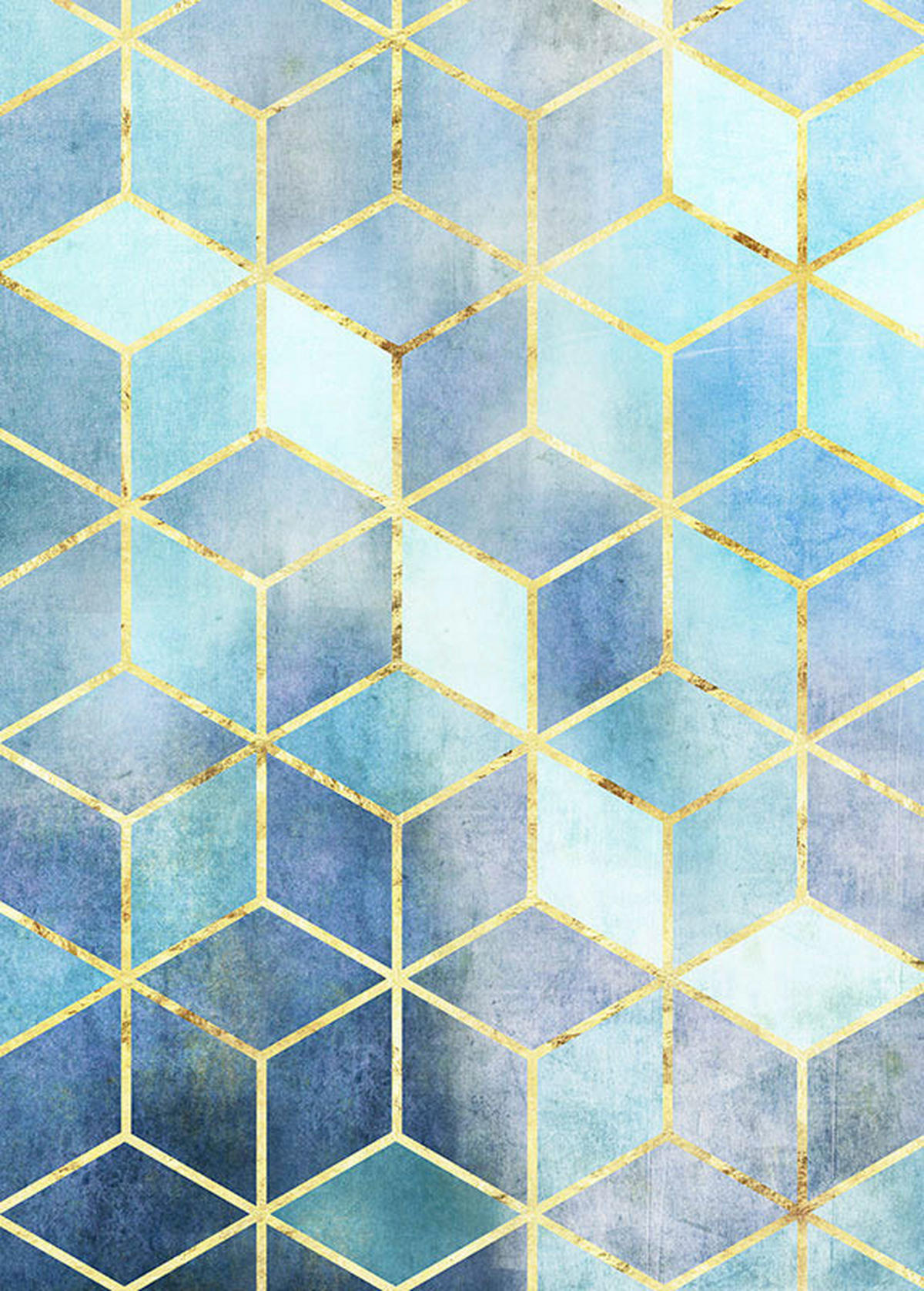 Komar Poster Mosaik Azzuro Abstrakt B/L: ca. 50x70 cm Mosaik Azzuro - (50,00/70,00cm) - Komar