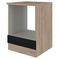 Herdumbauschrank Capri schwarz matt B/H/T: ca. 60x85x60 cm Capri - schwarz/Oak (60,00/85,00/60,00cm) - Flex-Well