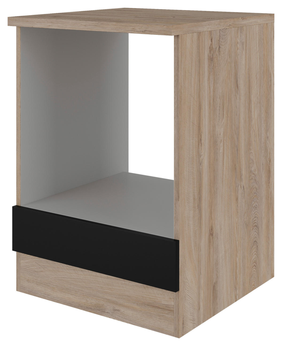 Herdumbauschrank Capri schwarz matt B/H/T: ca. 60x85x60 cm Capri - schwarz/Oak (60,00/85,00/60,00cm) - Flex-Well