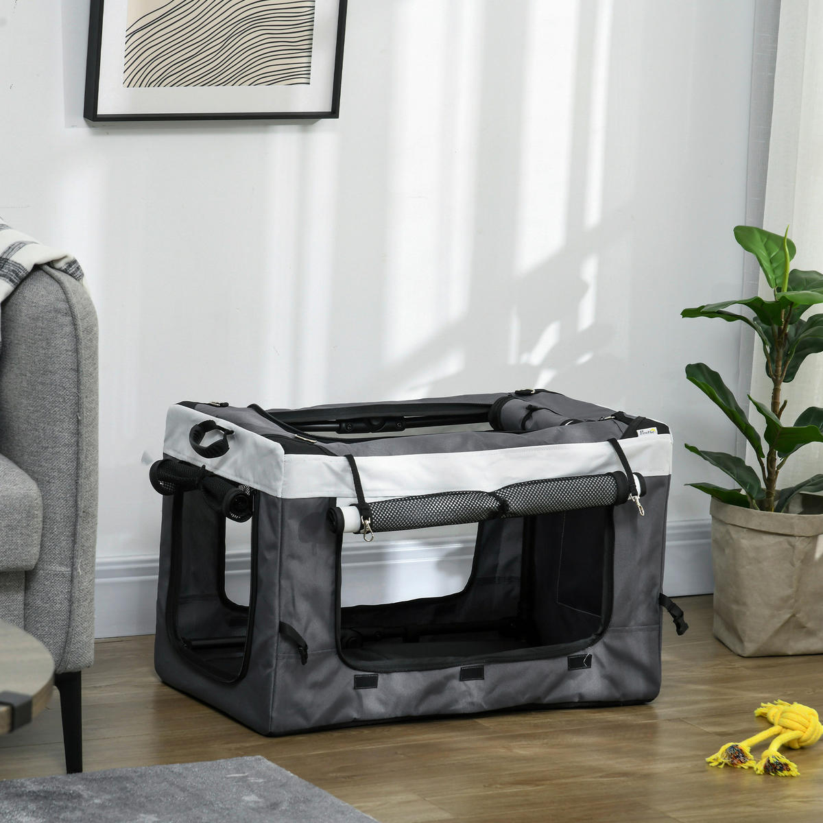 PawHut Hunde-Zubehör grau Edelstahl B/H/L: ca. 58x81x97,5 cm Hundebuggy - grau (97,50/58,00/81,00cm) - PawHut