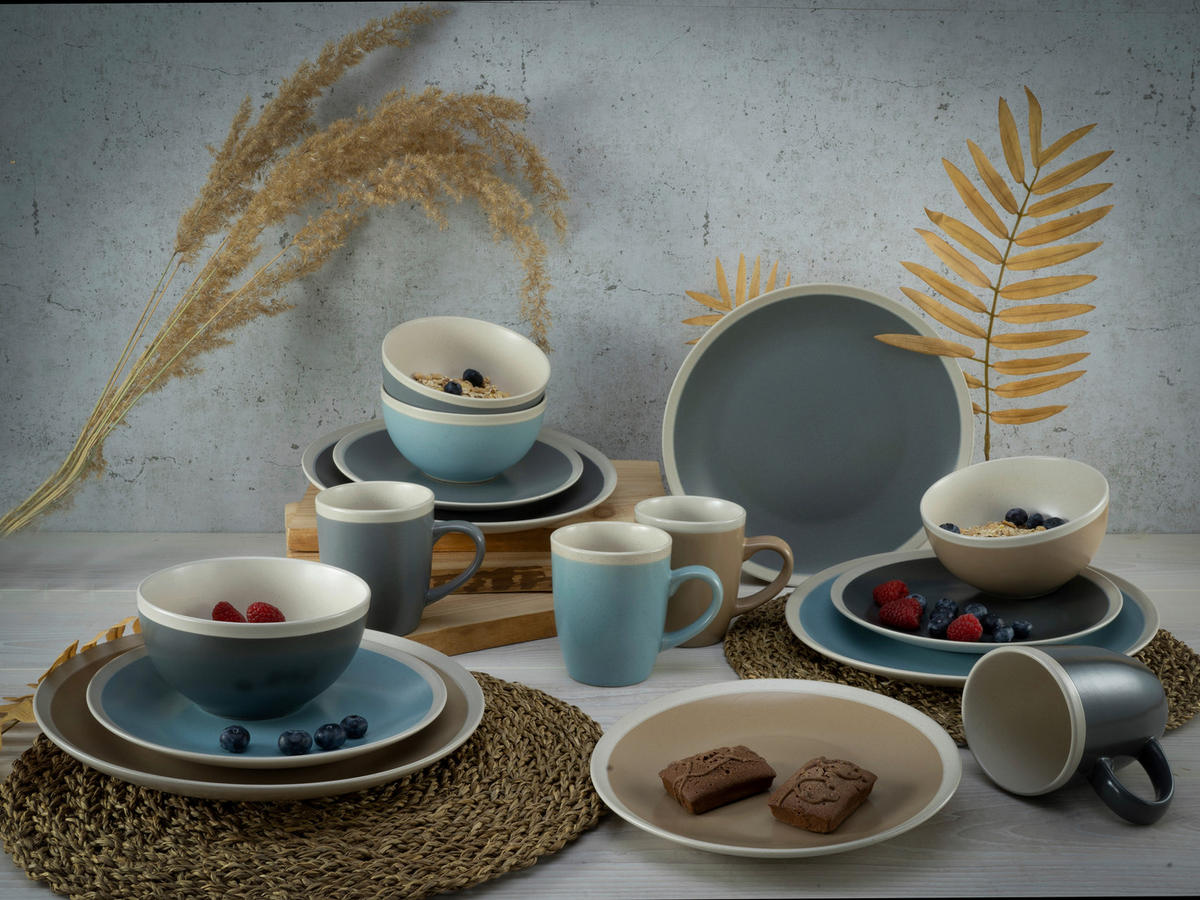 CreaTable Kombiservice NORDIC LIVING cool multicolor Steinzeug 16 tlg. NORDIC LIVING cool - multicolor - CreaTable