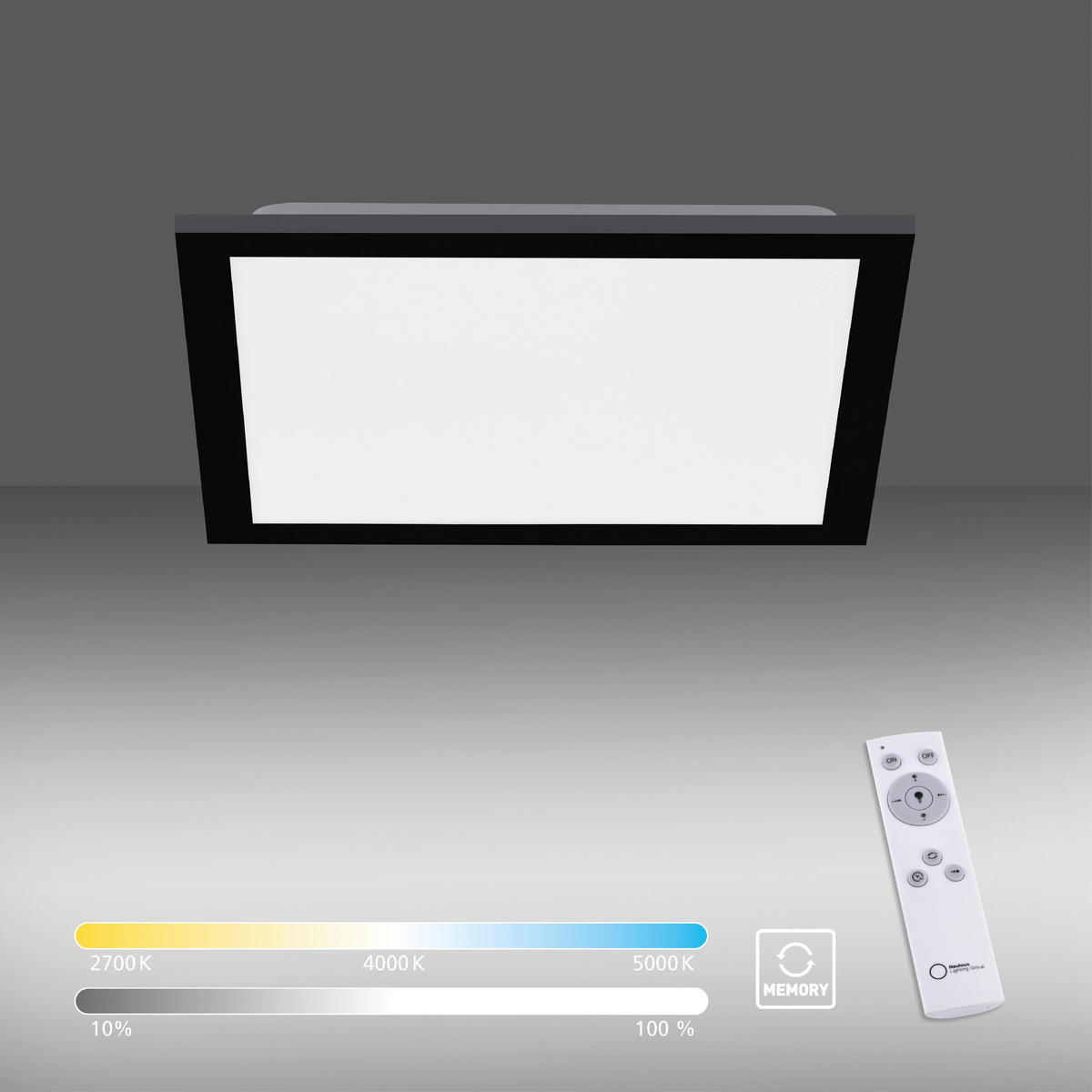 Just Light LED-Deckenpanel FLAT 14754-18 weiß schwarz Metall Kunststoff B/H/T: ca. 29,5x6,5x29,5 cm 1 Brennstellen FLAT - weiß/schwarz (29,50/6,50/29,50cm) - Just Light