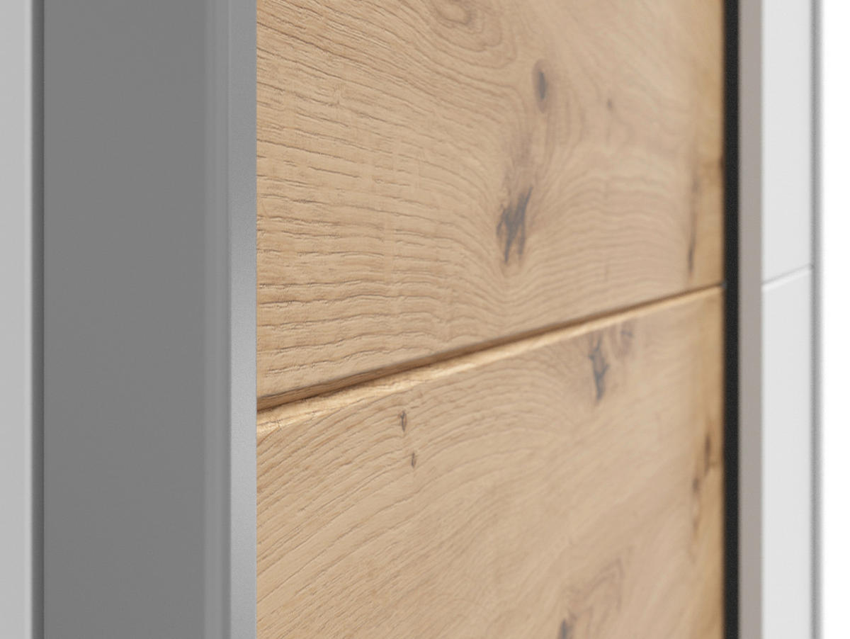 Schwebetürenschrank Time weiß Eiche Artisan Nachbildung B/H/T: ca. 170,3x190,5x59 cm Time - Eiche/weiß (170,30/190,50/59,00cm)
