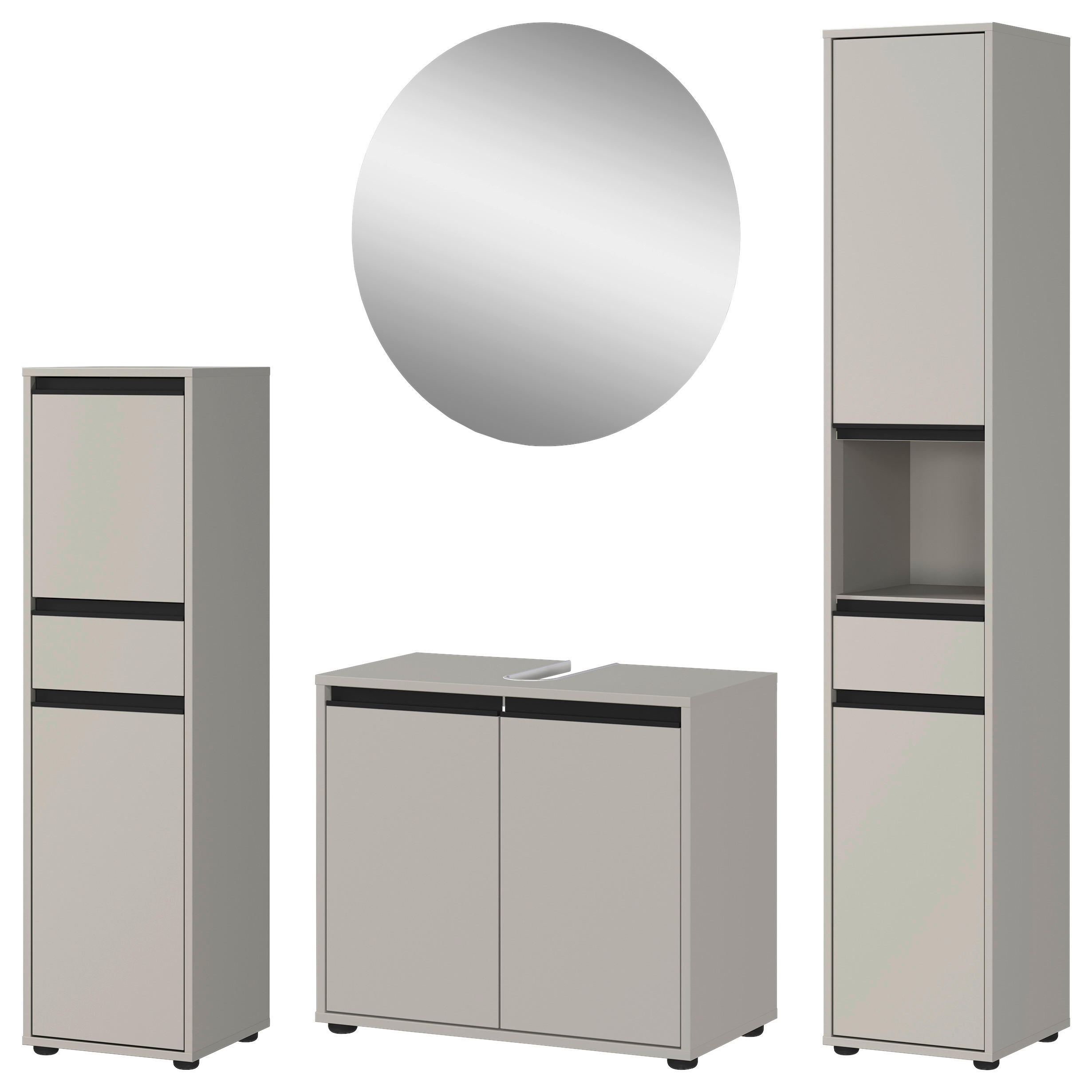 Badezimmer-Set 9931-186 steingrau B/H/T: ca. 156x190x34 cm 9931-186 - steingrau (156,00/190,00/34,00cm) - Germania