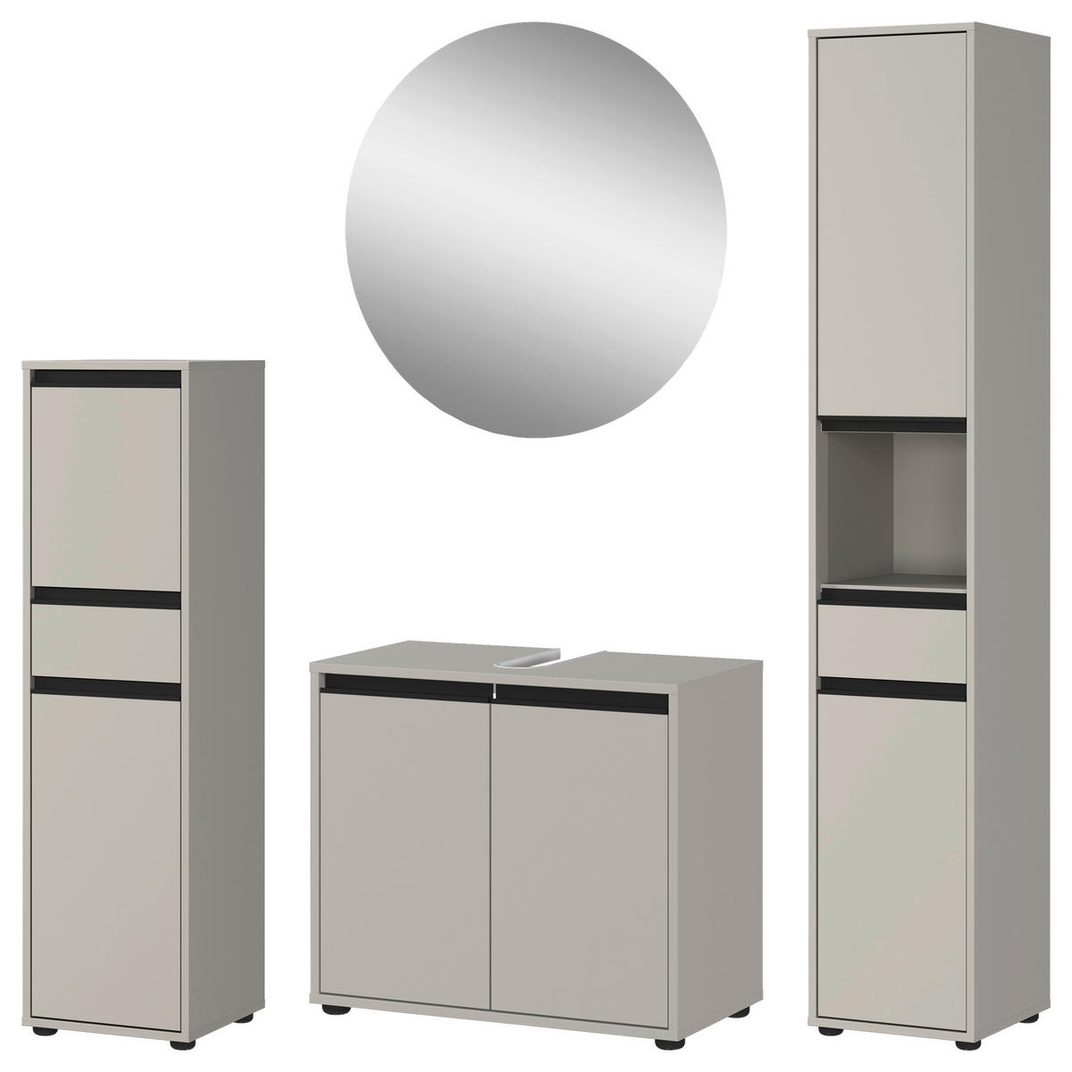 Badezimmer-Set 9931-186 steingrau B/H/T: ca. 156x190x34 cm 9931-186 - steingrau (156,00/190,00/34,00cm) - Germania