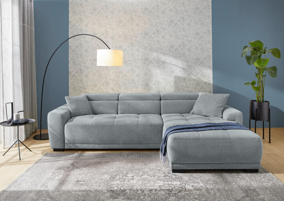 Funktionsecke grau Microfaser B/H/T: ca. 296x105x200 cm Domino_Funktionsecke - schwarz/grau (296,00/105,00/200,00cm)