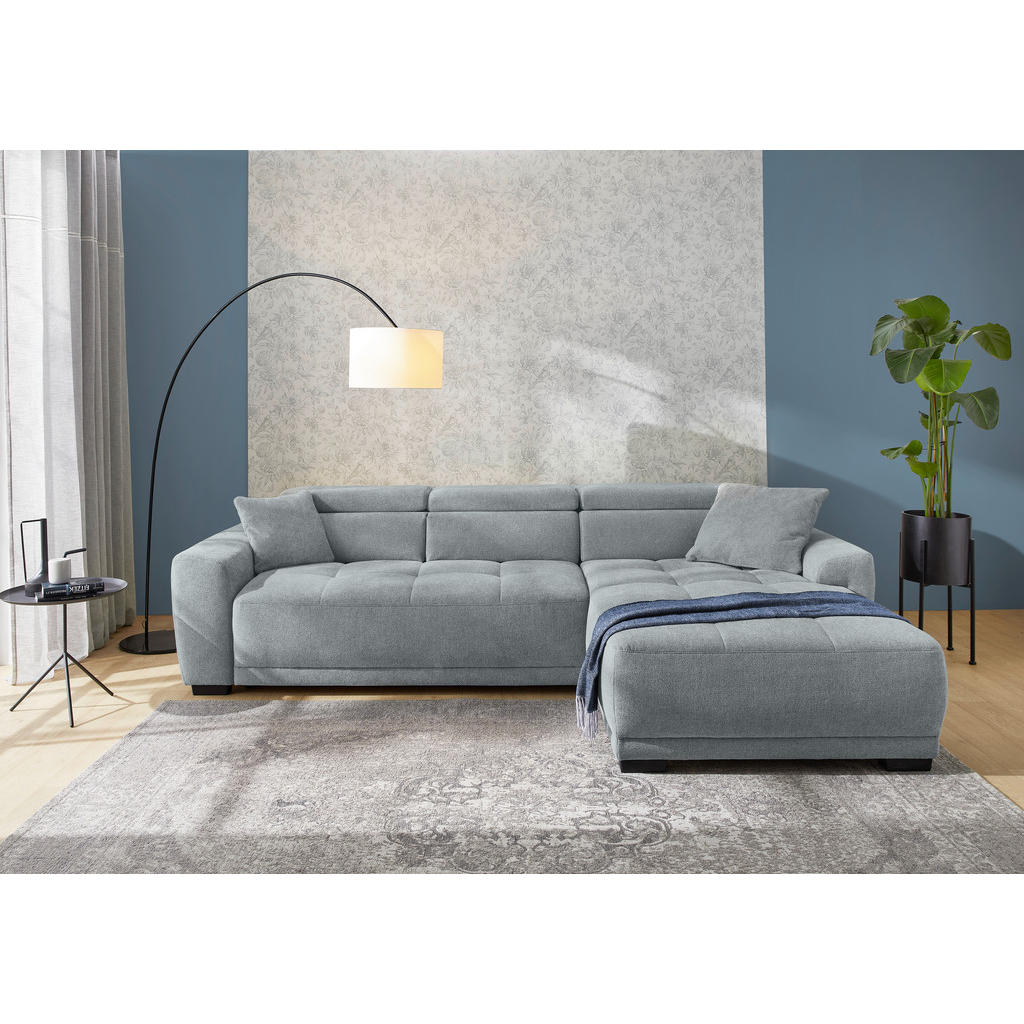Thumbnail - Ecksofa grau Microfaser B/H/T: ca. 296x105x200 cm