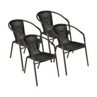 VCM Bistrostuhl dunkelbraun Polyrattan B/H/L: ca. 53x60x73 cm Bistrostuhl_4erSet - dunkelbraun (73,00/53,00/60,00cm) - VCM