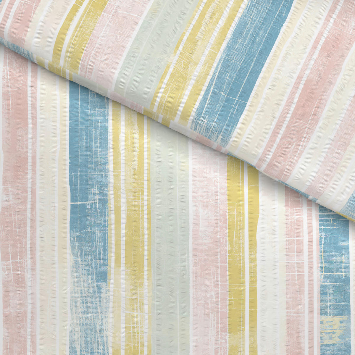 Baumwoll Bettwäsche Seersucker Bettwäsche_Seersucker Streifen bunt - Multi (135,00/200,00cm) - CASTELL