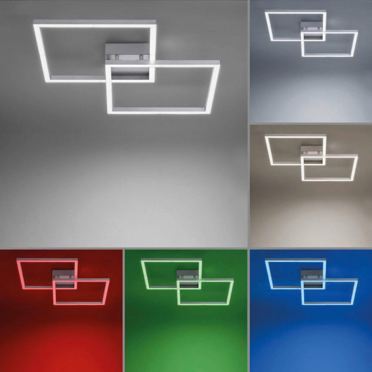 Just Light Smarte Deckenleuchte 16429-55 B/H/L: ca. 63x8,5x63 cm 1 Brennstellen LED-Deckenleuchte_Maxi - (63,00/63,00/8,50cm) - Just Light