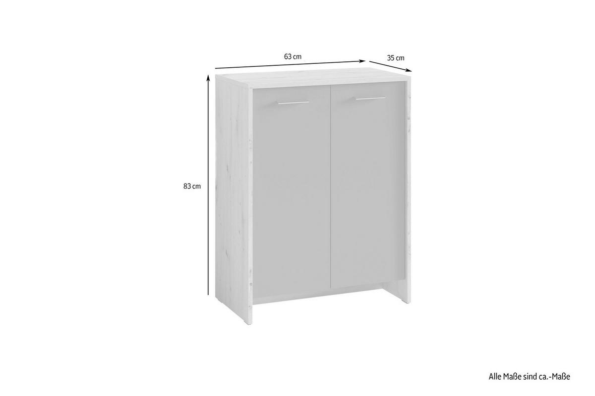 Schuhkommode BEN Eiche Old Wood Nachbildung anthrazit B/H/T: ca. 63x83x35 cm BEN - Eiche/anthrazit (63,00/83,00/35,00cm) - byLIVING