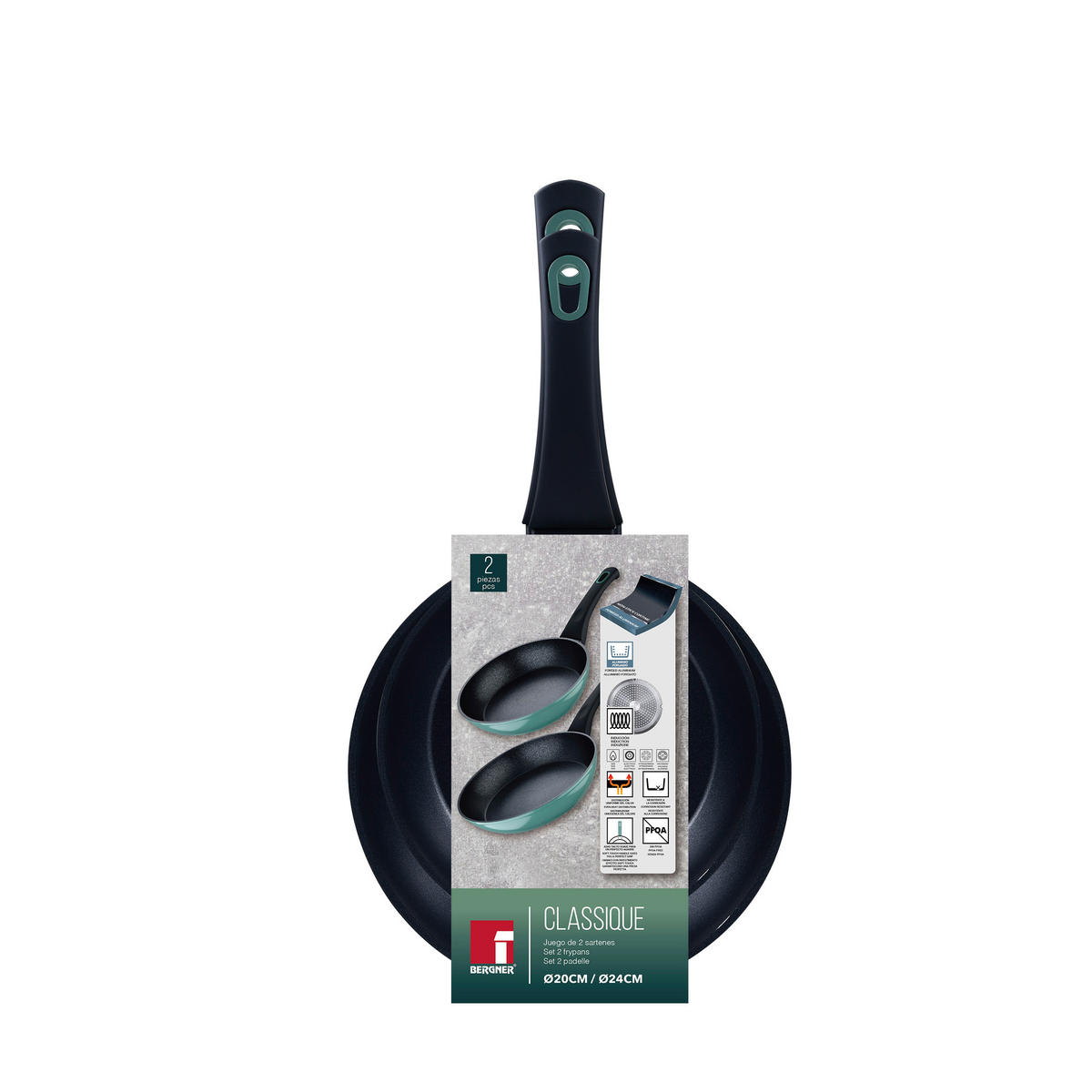 BERGNER Pfannenset Classique grün Aluminium Classique - grün - BERGNER