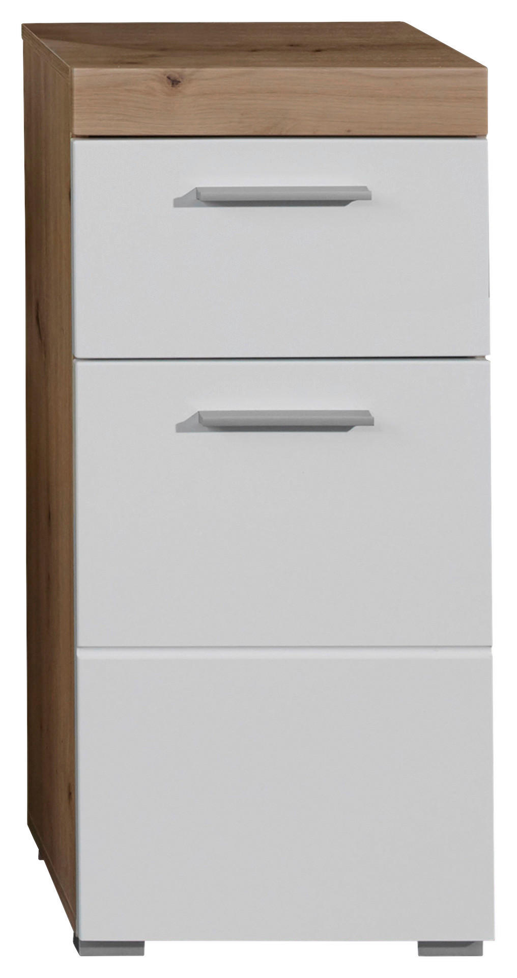 Stauraumelement Amanda weiß Hochglanz Asteiche Nachbildung B/H/T: ca. 37x79x31 cm Amanda - weiß (37,00/79,00/31,00cm) - Trendteam