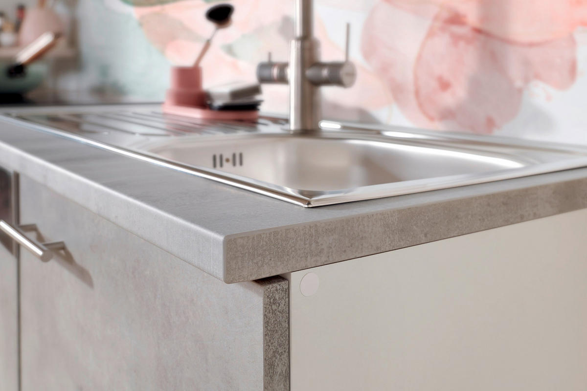 Respekta Küchenblock Malia Beton Optik B/H/T: ca. 280x200x60 cm Malia - Beton/weiß (280,00/200,00/60,00cm) - Respekta