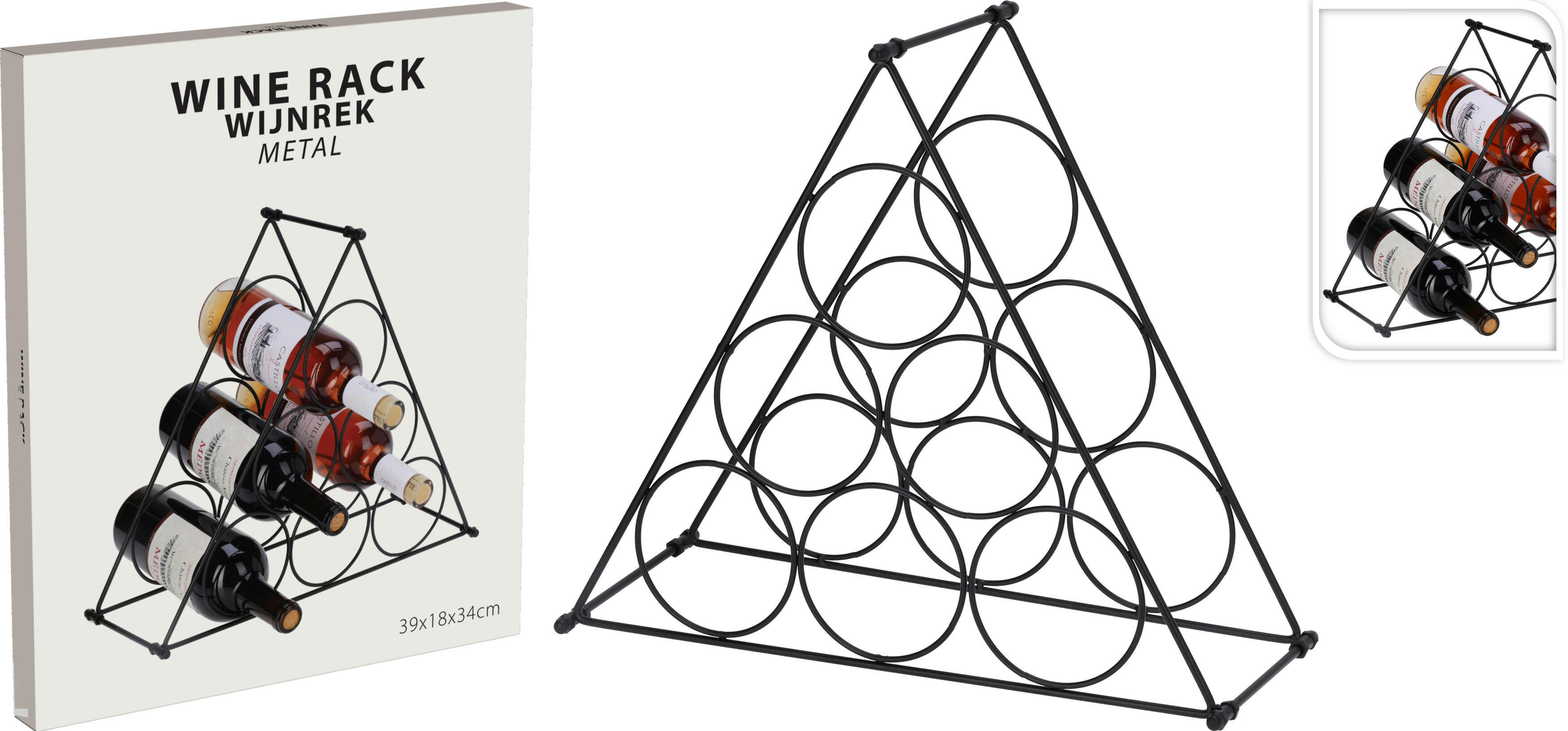 Thumbnail - Weinregal schwarz Eisen B/H/L: ca. 41,2x3,1x35,5 cm