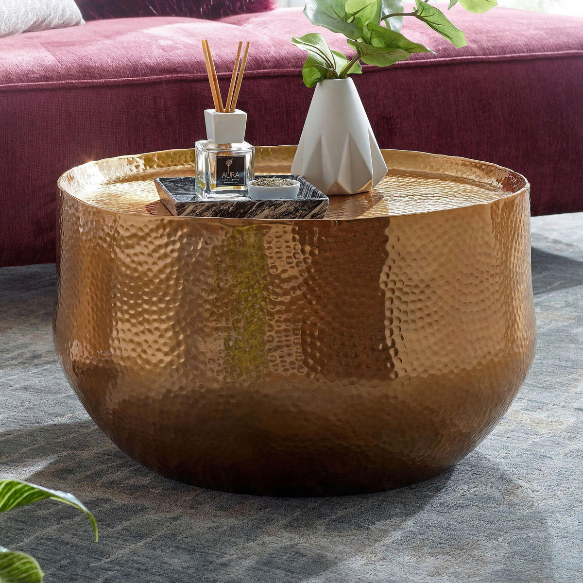 Couchtisch gold B/H/T: ca. 60x35x60 cm Couchtisch - gold (60,00/35,00/60,00cm) - Wohnling