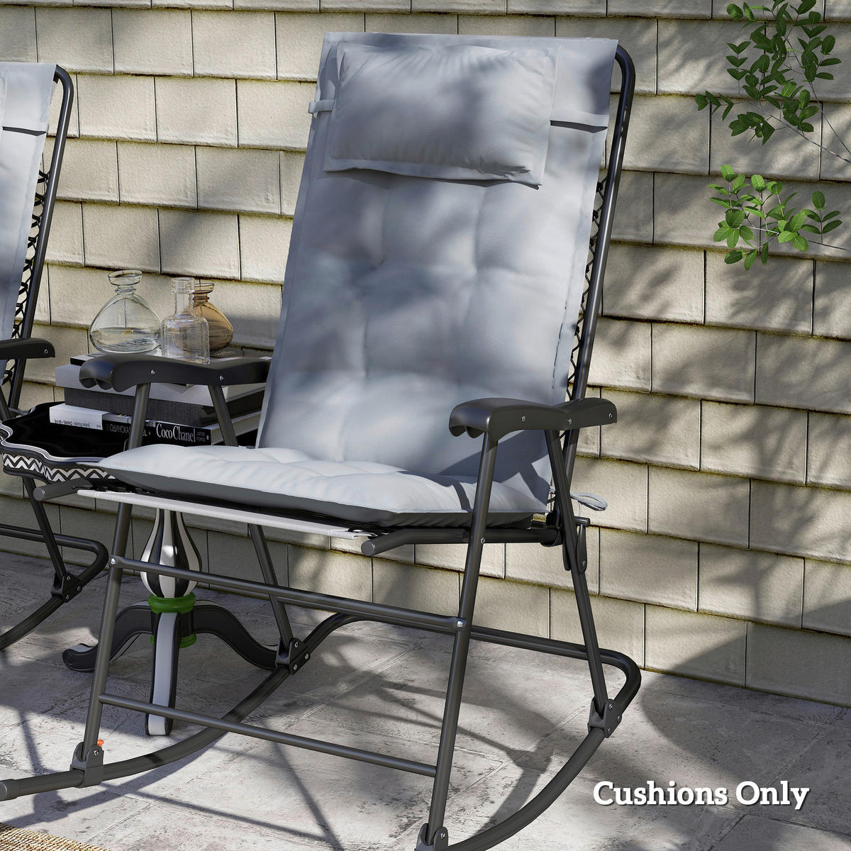 Outsunny Liegenauflage 2er Set hellgrau Polyester B/H/L: ca. 50x5x116 cm Liegenauflage 2er Set - hellgrau (116,00/50,00/5,00cm) - Outsunny
