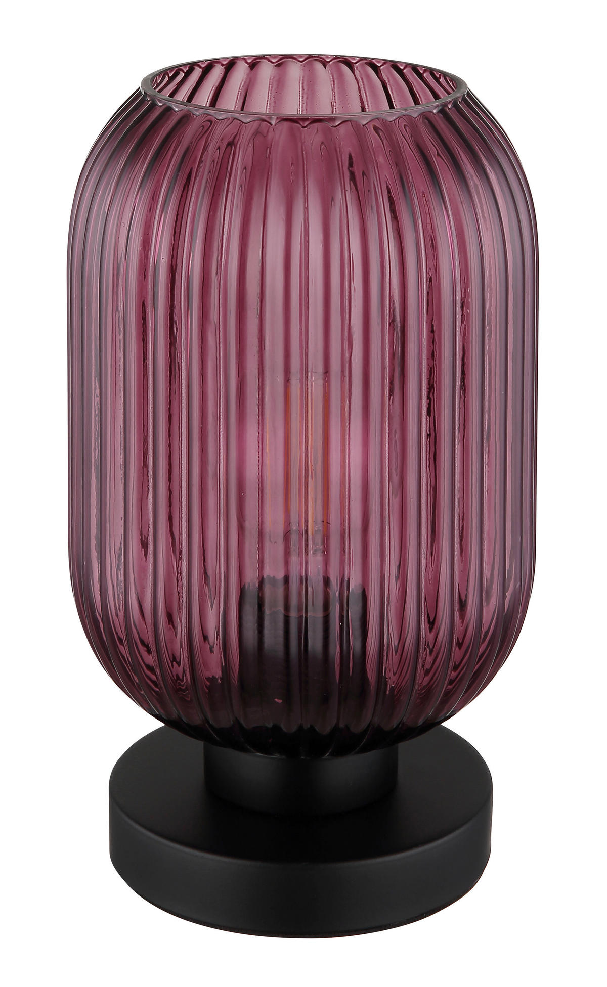 GLOBO Tischleuchte Normy 15469TP lila schwarz Glas Metall H: ca. 24 cm E27 1 Brennstellen Normy - lila/schwarz (24,00cm) - GLOBO
