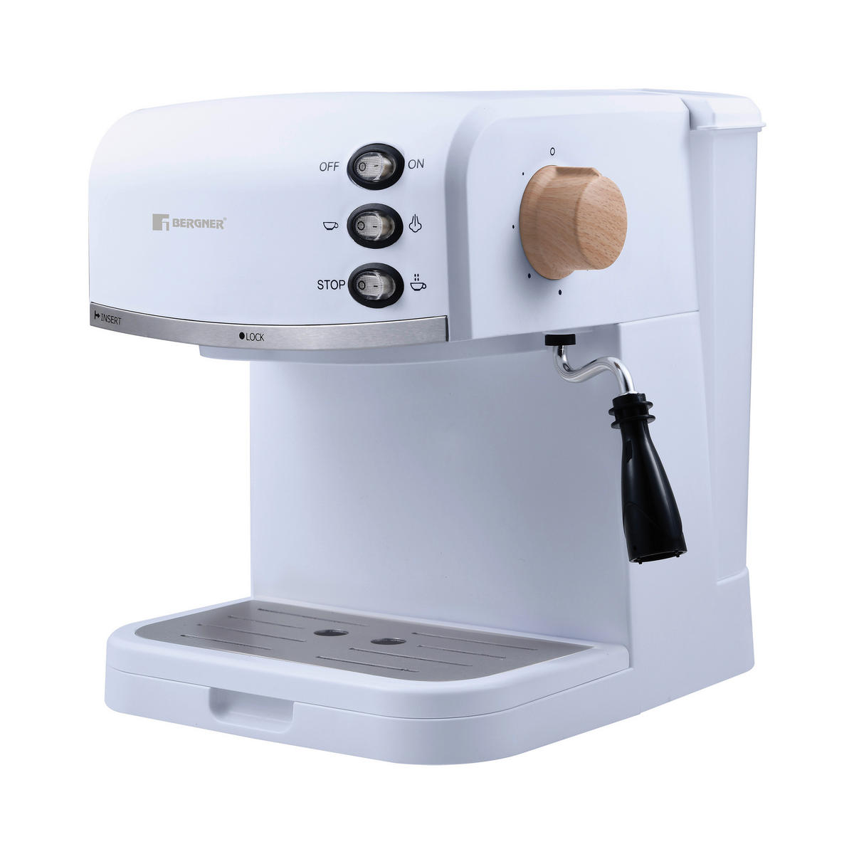 BERGNER Espressomaschine weiß Aluminium B/H/L: ca. 29,5x31x33,5 cm NATURALLY - weiß (33,50/29,50/31,00cm) - BERGNER