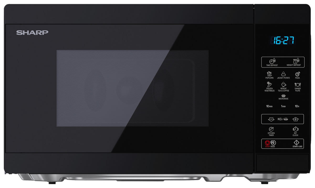 Sharp Mikrowelle YC-MS02E-B schwarz Kunststoff B/H/T: ca. 44x25,8x32,4 cm Mikrowelle YC-MS02E-B Sharp - schwarz (44,00/25,80/32,40cm) - Sharp