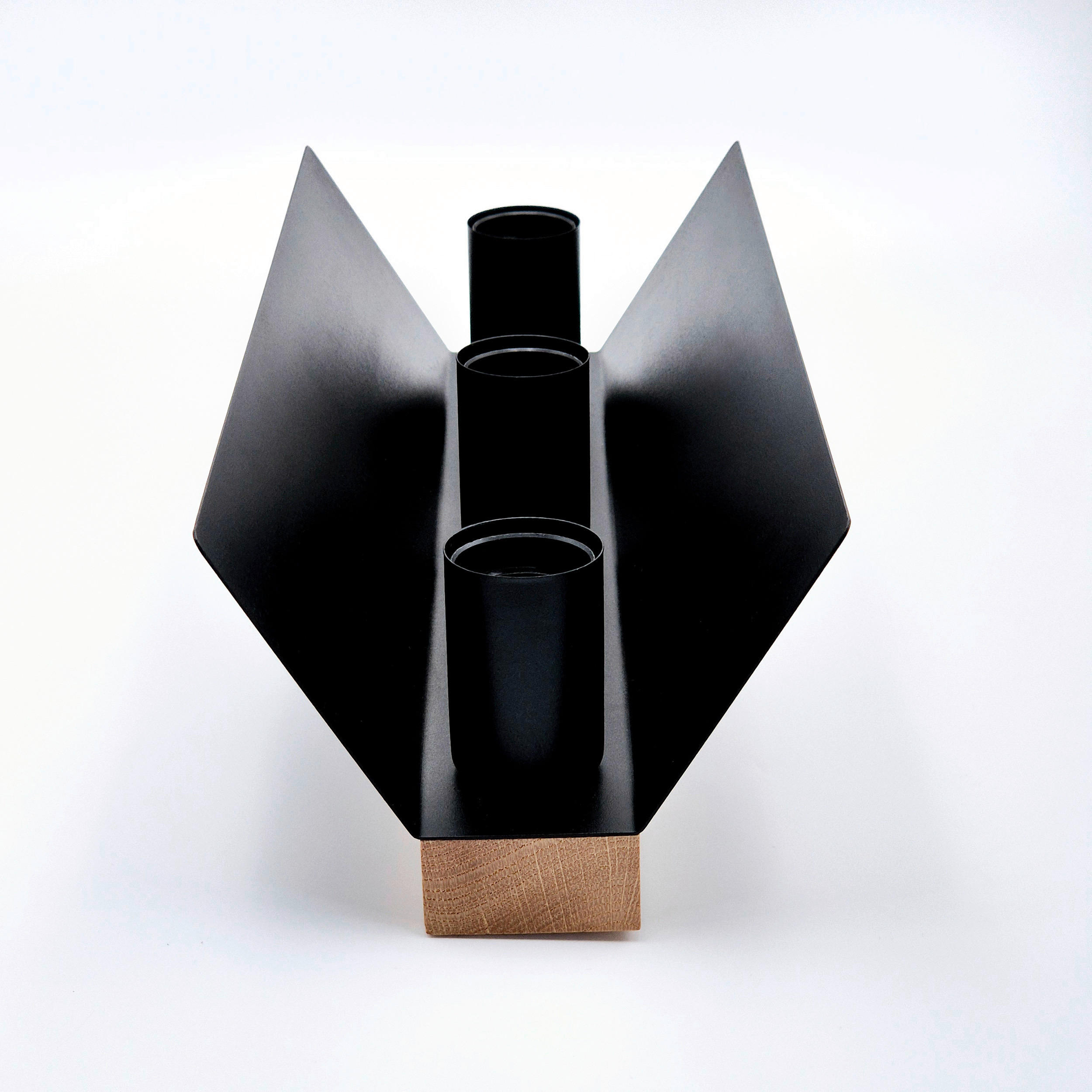 Thumbnail - Lamkur Deckenleuchte schwarz Eiche Glas Stahl B/H/L: ca. 12x11,5x40 cm E27 3 Brennstellen
