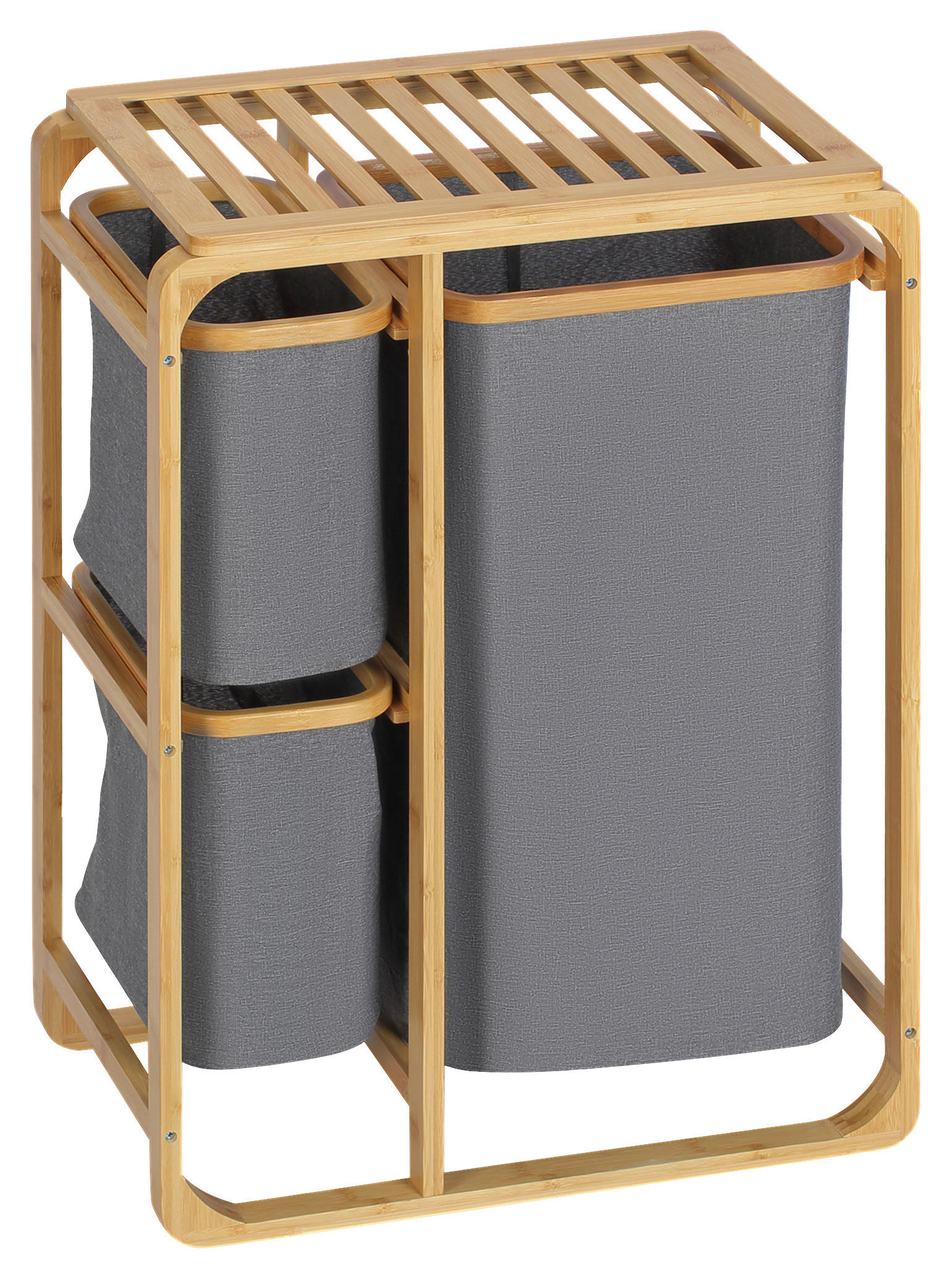 HOMCOM Wäschekorb natur B/H/L: ca. 32x50x69,7 cm Wäschekorb - natur/grau (69,70/32,00/50,00cm) - HOMCOM