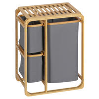HOMCOM Wäschekorb natur B/H/L: ca. 32x50x69,7 cm Wäschekorb - natur/grau (69,70/32,00/50,00cm) - HOMCOM