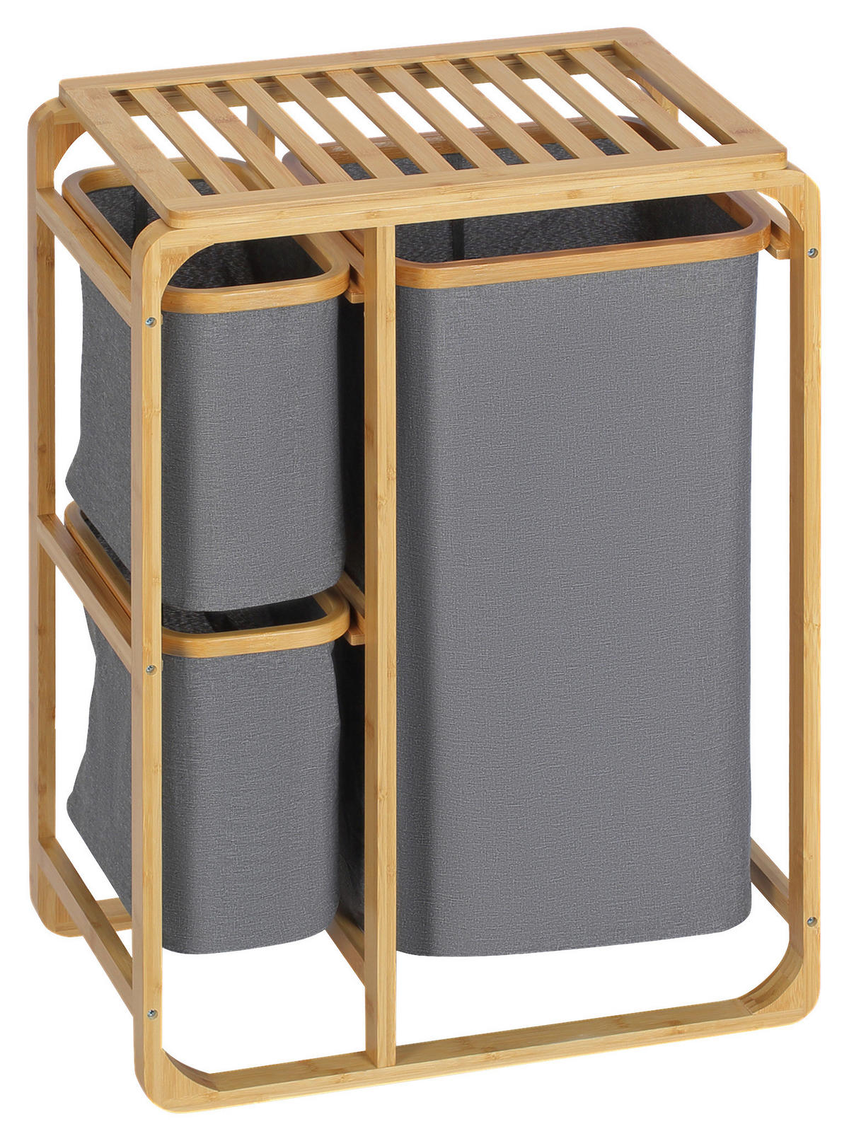 HOMCOM Wäschekorb natur B/H/L: ca. 32x50x69,7 cm Wäschekorb - natur/grau (69,70/32,00/50,00cm) - HOMCOM