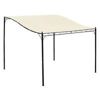 Outsunny Terrassenüberdachung creme Eisen B/H/L: ca. 297x245x297 cm Terrassenüberdachung - creme/schwarz (297,00/297,00/245,00cm) - Outsunny