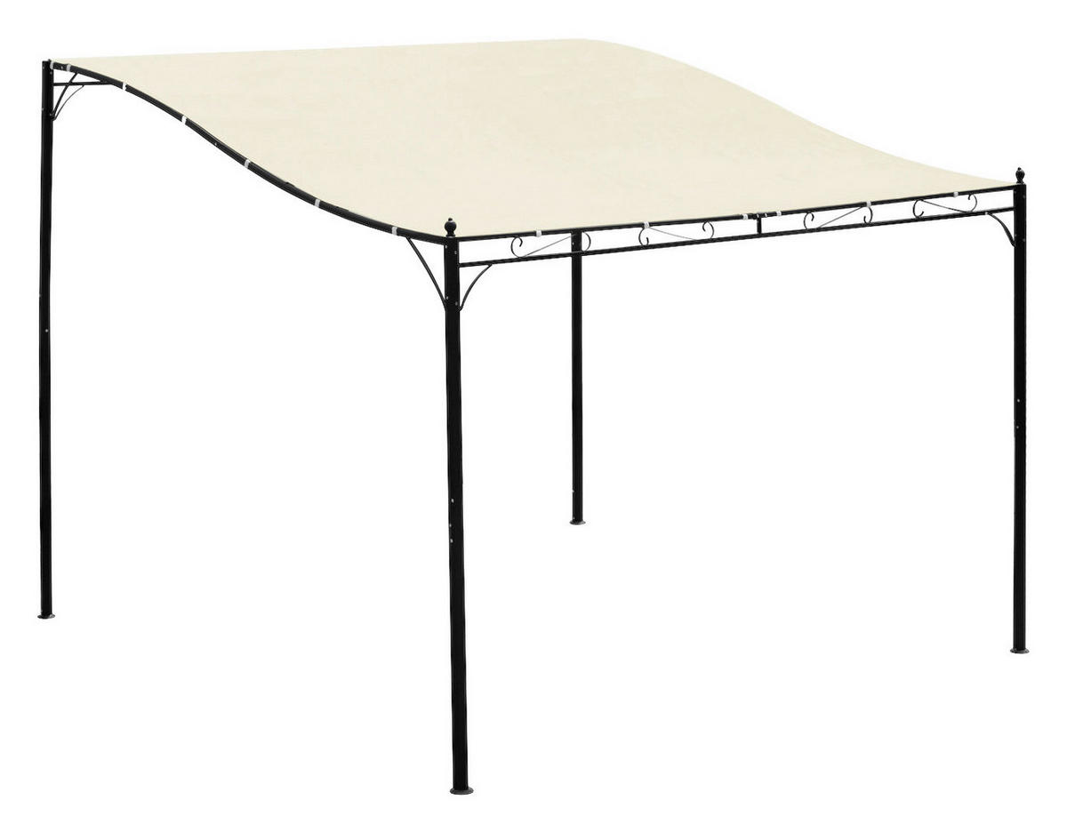 Outsunny Terrassenüberdachung creme Eisen B/H/L: ca. 297x245x297 cm Terrassenüberdachung - creme/schwarz (297,00/297,00/245,00cm) - Outsunny