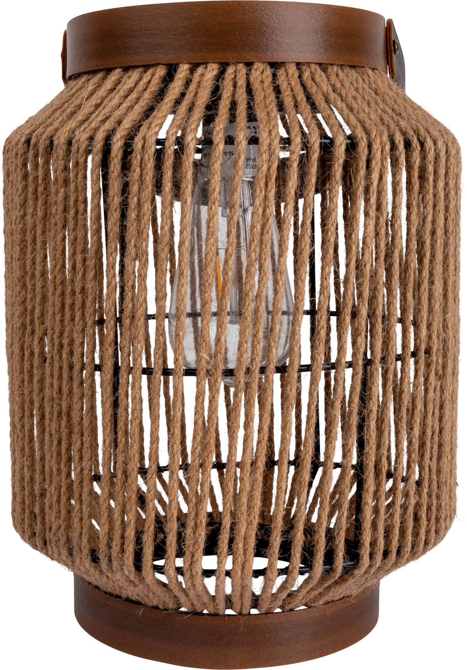 LED-Solarleuchte 5292727 natur Hanfseil Metall H/D: ca. 29x22 cm LED Solarleuchte "KORBINIAN" - natur (22,00/29,00cm) - Näve Leuchten