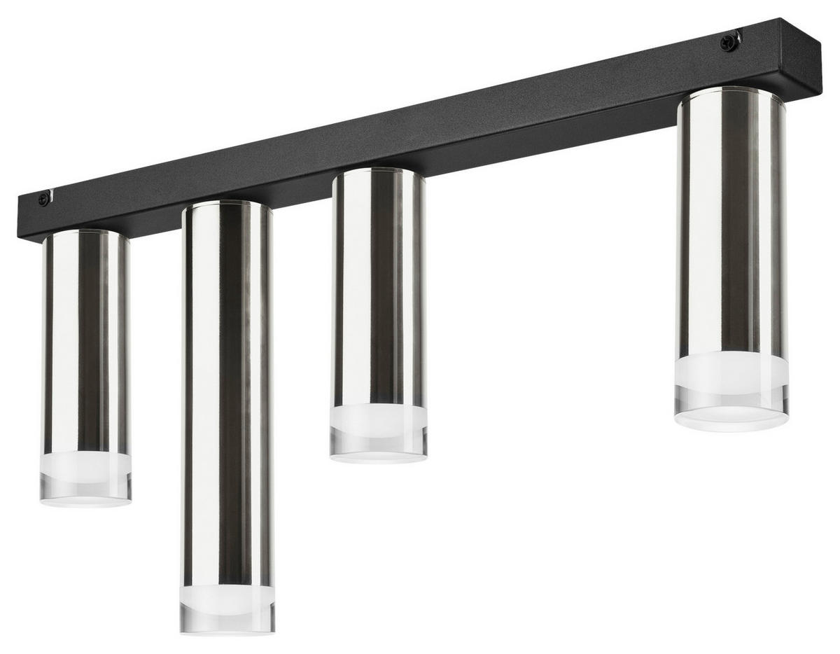 Lamkur Deckenleuchte schwarz Stahl B/H/L: ca. 8x31,5x60 cm E27 4 Brennstellen DIEGO - schwarz (60,00/8,00/31,50cm) - Lamkur