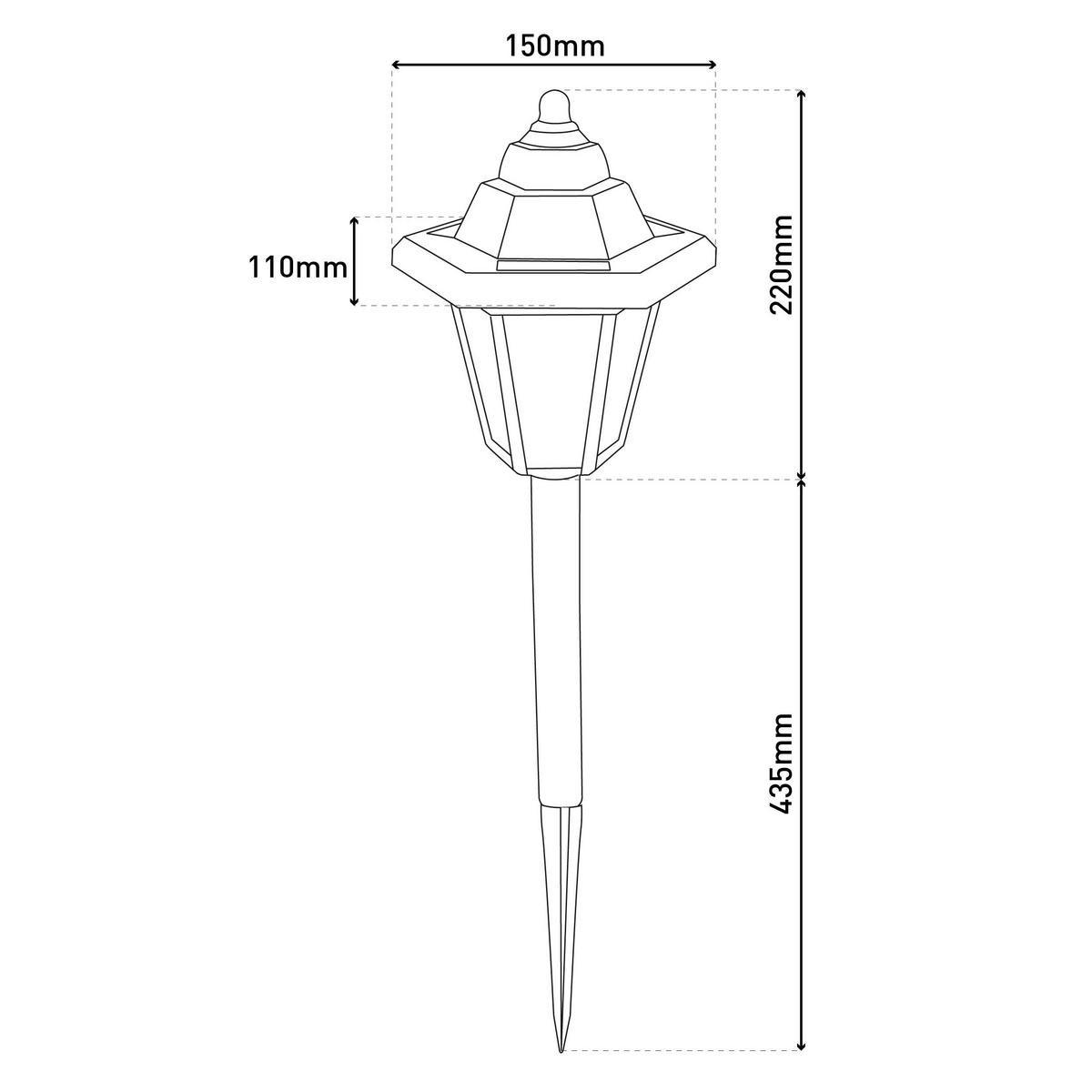 LED-Solarleuchte 5262703 schwarz Kunststoff B/H/T: ca. 11x43,5x12,5 cm LED Solarleuchte 3er SET 2-in-1 - schwarz (11,00/43,50/12,50cm) - Näve Leuchten