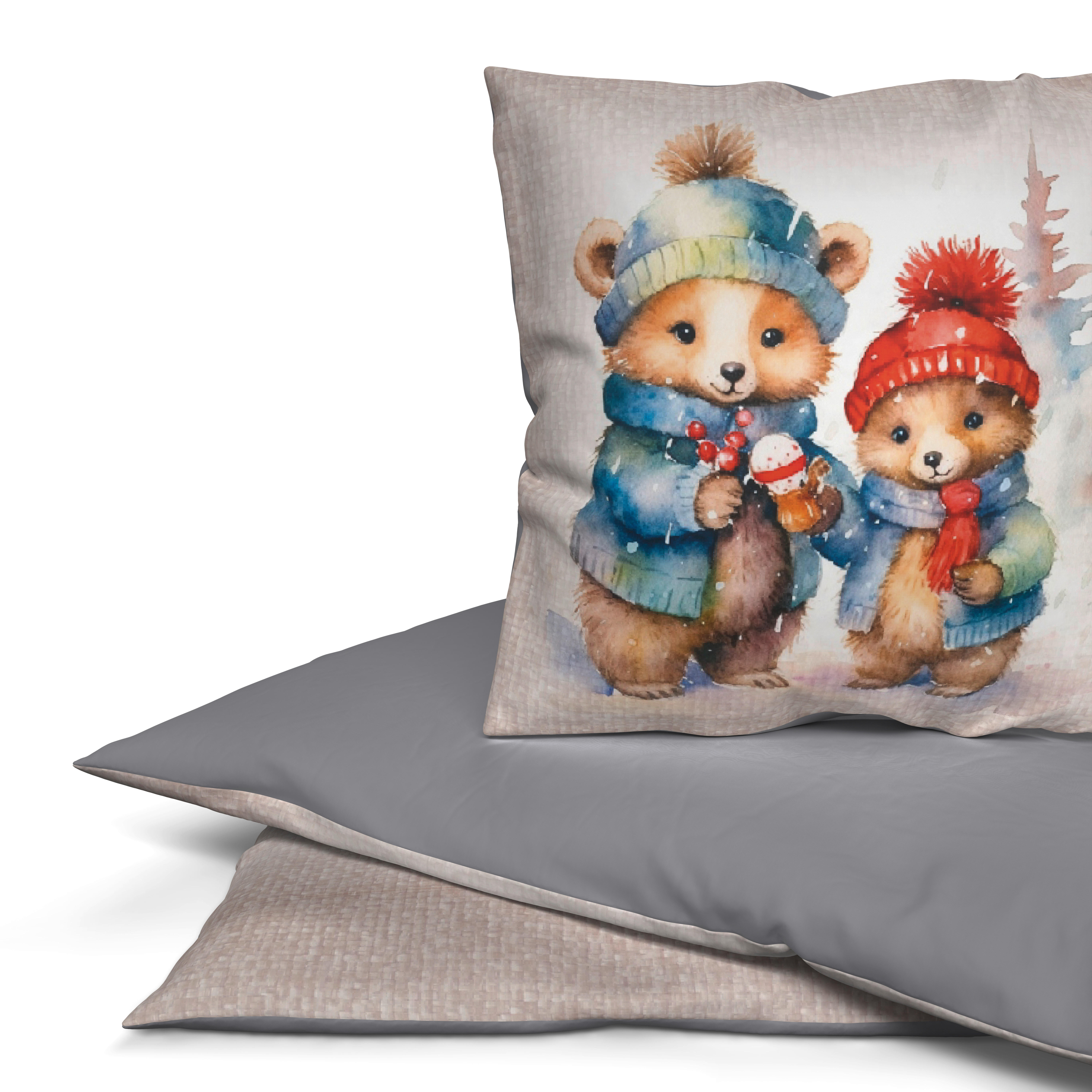 Microfaser Bettwäsche Flanell Bettwäsche_Cashmere-Touch_Lappland - weiß/multicolor (135,00/200,00cm)