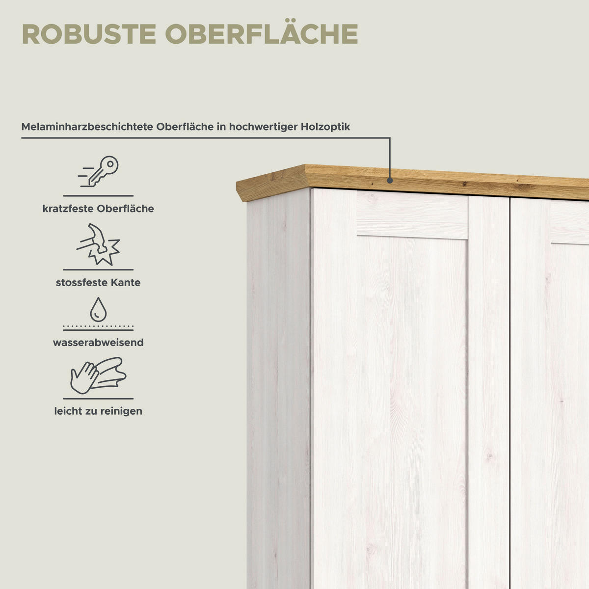 Garderobenschrank Verona Sibiu Lärche Nachbildung Eiche Artisan Nachbildung B/H/T: ca. 78x194x37 cm Verona - Eiche (78,00/194,00/37,00cm) - xonox.home
