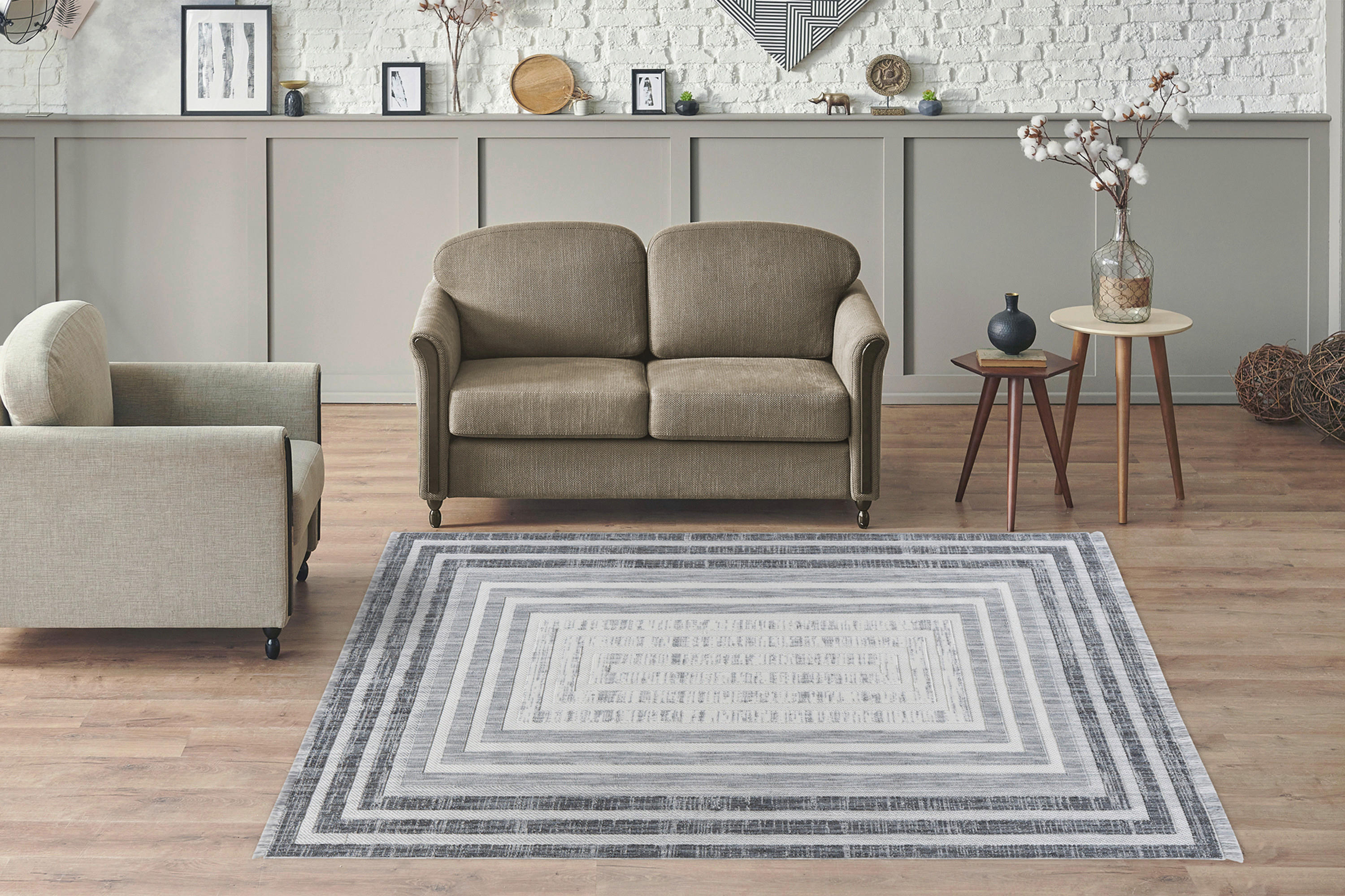 360Living Teppich Sarai grau B/L: ca. 160x230 cm Sarai - grau (160,00/230,00cm) - 360Living