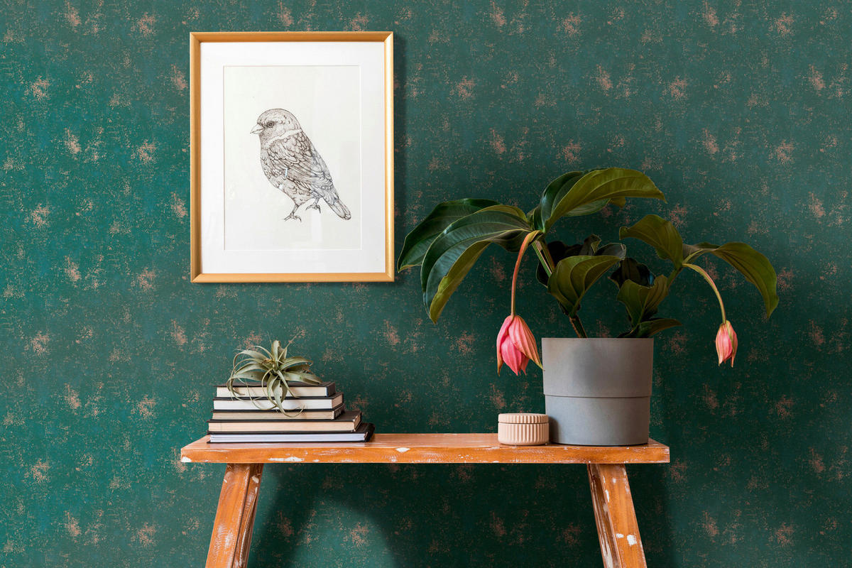 A.S.Creation Vliestapete türkis grün gold B/H/D: ca. 53x1005x9 cm Vliestapete - gold/grün (9,00/1005,00cm) - A.S.Creation